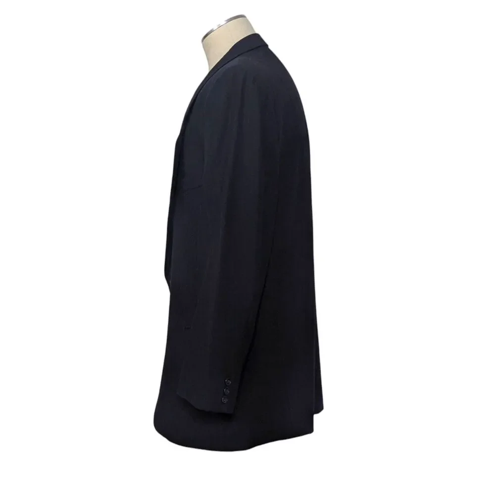 Vintage Mani Armani 44L Blazer Sport Coat Barney's Black Gray Pinstripe Designer